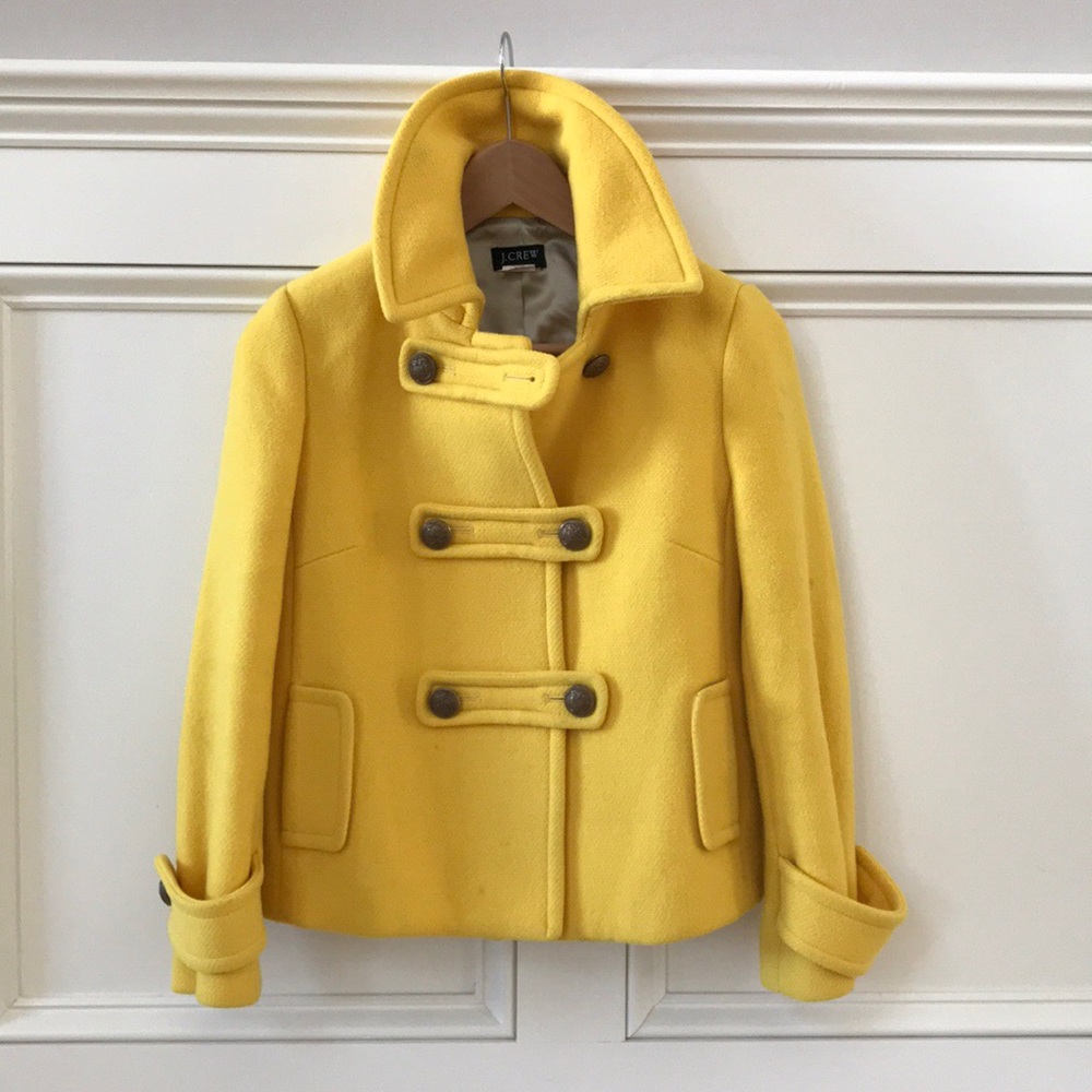 JCRew Yellow Pea coat 0P